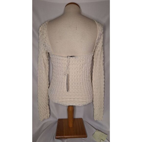 Na-kd Women Open Back Structured Top Off-White Size Small NEW‎ - Picture 2 of 3